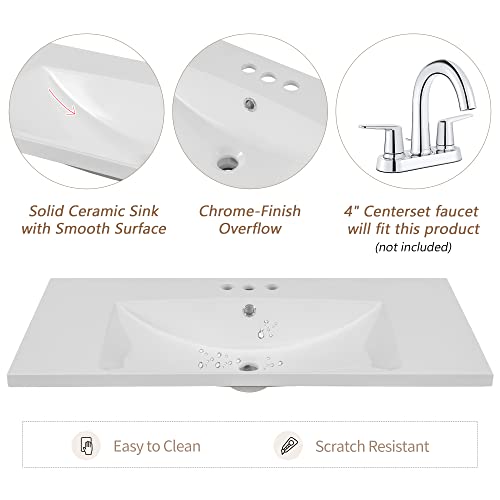 Findepot 36 Inch Ceramic Bathroom Vanity Sink Top thumb #2