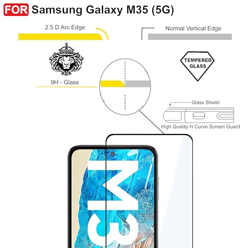 Image of CEDO Tempered Glass for Samsung Galaxy M35 (5G) | Screen Protector Full HD Quality Tempered Glass Anti-Scratch Edge to Edge Coverage with Easy Installation Kit (Black)