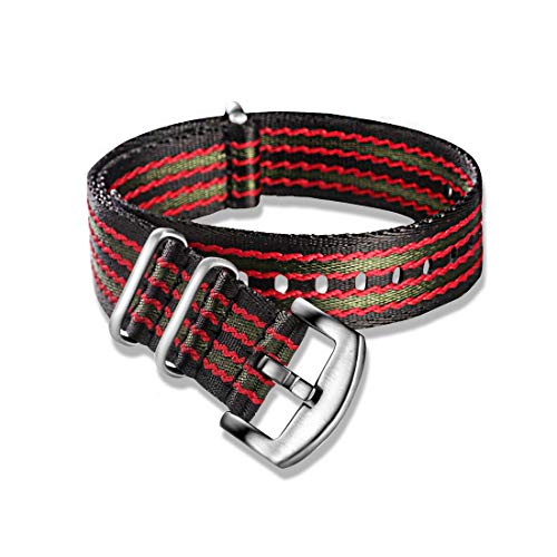 Bracelet de montre NATO nylon gris robuste finition acier pour garde-temps de luxe
