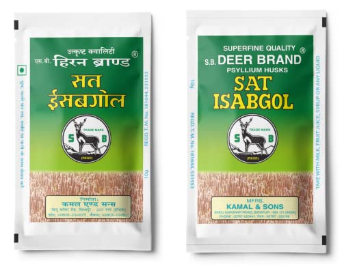 Image of Sat Isabgol Psyllium Husk HIRAN Brand 10g x 25 Sachets (Pack of 2)