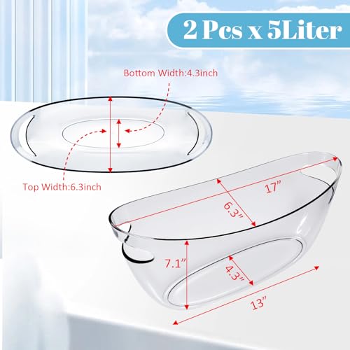 Ice Buckets for Parties, Ice Bucket 2 Pcs Acrylic Champagne Beverage with 2 Ice Bucket Scoop for Champagne Beer Sparkling Wine Cocktails 5L (Clear) by JJXUANER - Image 2