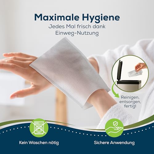Sensalou Feuchte Einmal Waschlappen Erwachsene Großpackung – Waschhandschuhe für Pflegebedarf und Seniorenpflege – Körperreinigung ohne Wasser für Bettlägerige Klinik Haushalt und Praxis – 192 Stück