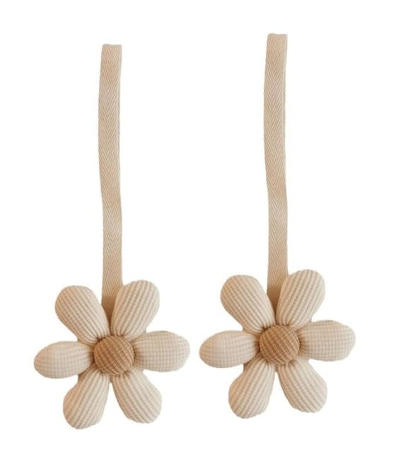 2Pcs White Stylish Flower Pacifier Pendant Fashionable Pacifier Holder Ornament Keep Your Pacifier Secure and Fashionable Gift Soft Cloth Pacifier...