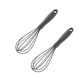 Manual Cream Mixer Beater、Manual Whisk、Kitchen Whips、Kitchen(2pcs Grey)