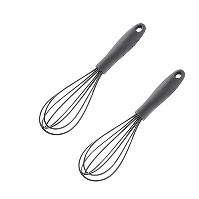 Manual Cream Mixer Beater、Manual Whisk、Kitchen Whips、Kitchen(2pcs Grey)