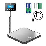 Parcel Scales - 200 kg/10 g - Heavy-Duty & High Accurate Digital Postal Scale with Hold/Tare Function - Perfect for Packages, Luggage, Industrial Use - Battery & Cable Included - Silver