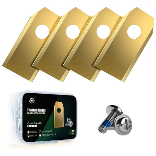 Headley Tools 36Pcs Titanium Replacement Blades for ECOVACS Goat Series - High-Performance Robotic Lawnmower Blades with Screws