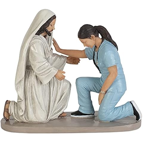 Dicksons Praying Nurse with Jesus 5 x 6 Resin Decorative Tabletop Figurine Cover