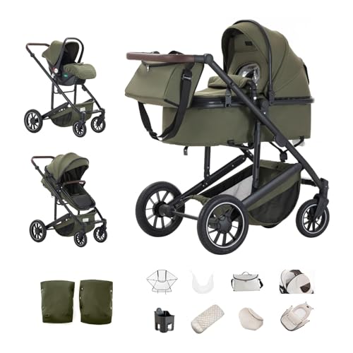 Kakbgee Kinderwagen 3 in 1, Kombi-Kinderwagen mit ECE...