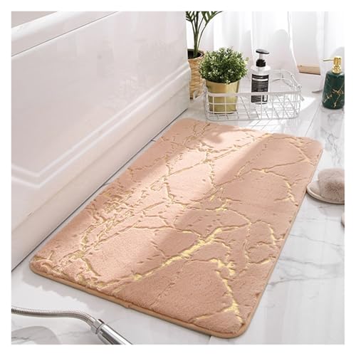 Tappetino da bagno in marmo, lussuoso tappeto da bagno morbido antiscivolo rosa e oro, decorazione del tappeto da bagno antiscivolo assorbente d'acqua for il bagno della cucina interna, doccia(Beige,6