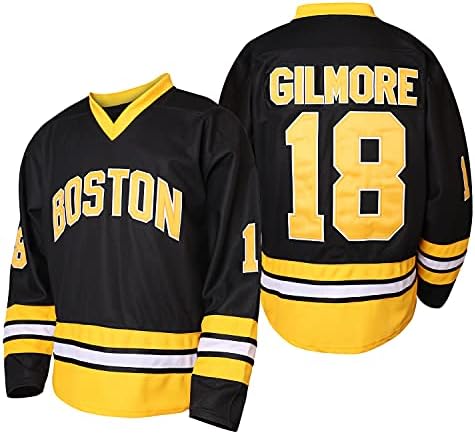 MESOSPERO Happy Gilmore 18 Adam Sandler 1996 Black Ice Hockey Jersey Men (Black, Medium, m)