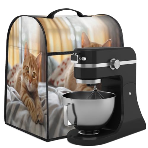 Coffee Maker Cover Animal Cute Cat Kitchen Appliance Covers Small Appliance Covers Blender Cover Juicer Cover Dust Covers for Kitchen Appliances with Top Handle and Pockets,Washable,C993