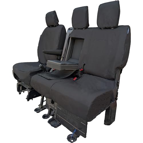 Tailored Seat Covers to Fit: Vauxhall Vivaro 2019+ Citroen Dispatch Peugeot Expert Toyota Proace 2016+ Fiat Scudo 2022+ Driver & Double Passenger [MUST HAVE FOLD DOWN TRAY]
