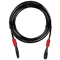EVEREST FITNESS Schlaufenkabel 5m x 10mm - Kabelschloss schwarz - Universal Stahlseil - Drahtseil mit Ösen ummantelt - Sicherheitskabel für Fahrradschloss lang, Fahrradanhänger, Motorrad, Gartenmöbel
