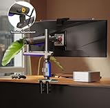 NB Ergonomic Heavy Duty Monitor Arm for 32 to 60 Inch Ultrawide Screens, RGB Monitor Arm 49 57 inch with C-clamp & Grommet Options Load Max 20 kg, VESA 75/100 mm (Purple) - Image 8