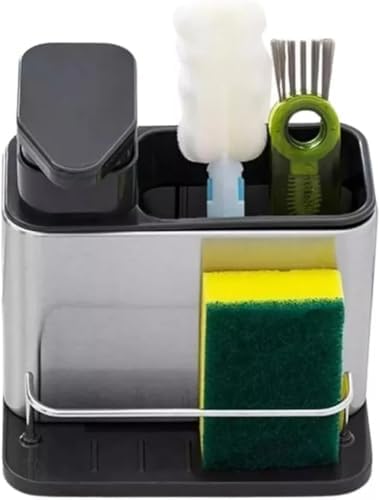Porta Detergente 3 em 1, Escorredor Esponja, Organizador de Pia I...
