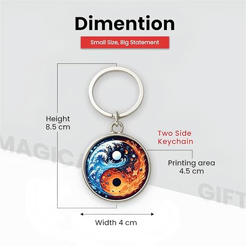 Image of MG | Protective Evil Eye /Spiritual Symbols /Om /Motivational Keychains | Double-Sided Metal Key Ring | Good Luck and devine Charm for Car, Bike, Home & Office