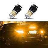 PACLVIO 2Pcs 3157 LED Bulbs, 3056 3156 3057 4157 LED Replacement Bulbs, Super Bright LED Turn Signal Bulbs for Front Rear Turn Signal Light Blinker Parking Side Marker Brake Lights (Amber Yellow)