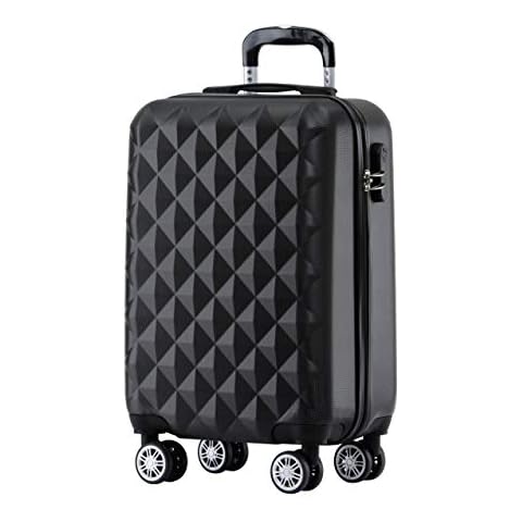 BEIBYE Zwillingsrollen 2066 Hartschale Trolley Koffer Reisekoffer Gepäck M-L-XL-Set (Schwarz, M) Cover