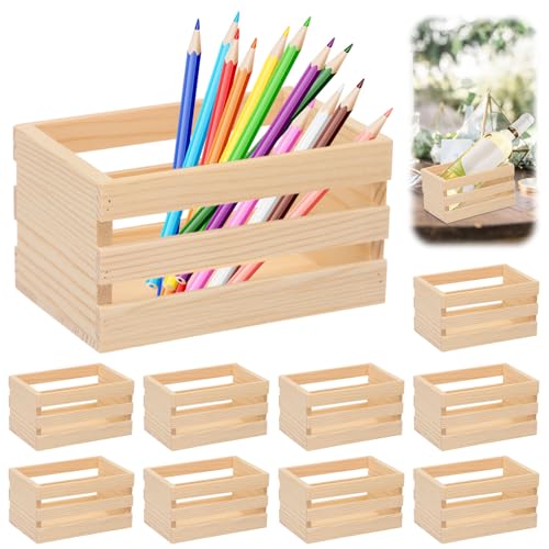 Tcwhniev 10Pcs Wooden Nesting Crates