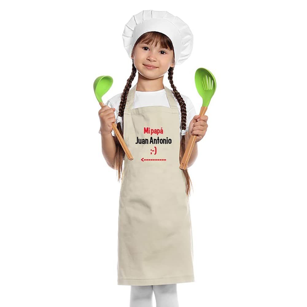 Pack de delantales de cocina BIO para madre e hij@ bordados con nombres