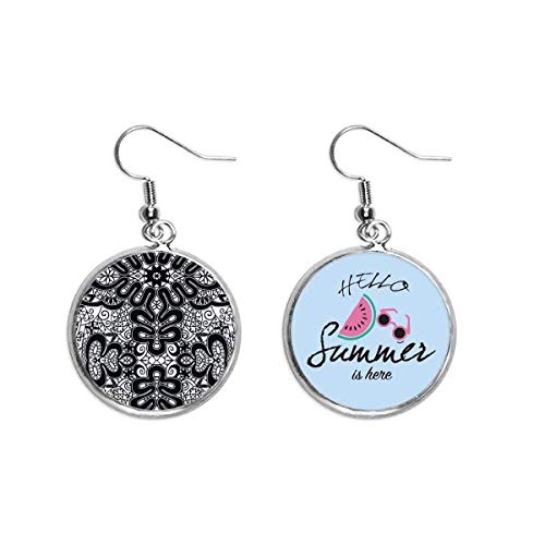 Pendientes de sandía rococó blanco y negro cómodos para lóbulo 1