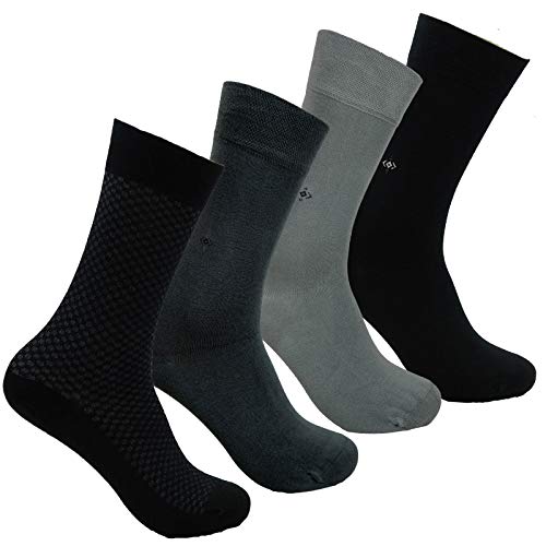 Natural BAMBOO SOCKS - 4 Pair, Antibacterial, Soft, Smooth Cashmere Touch