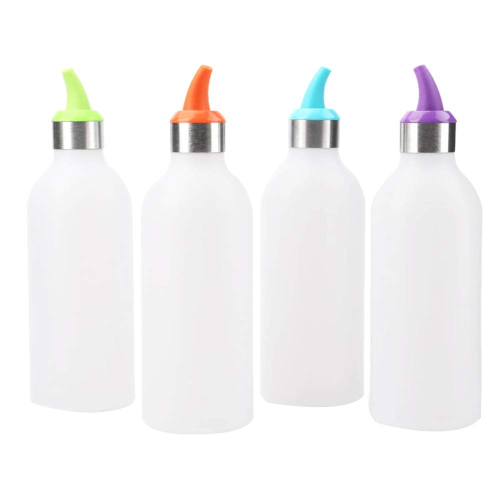 Bottiglie di plastica per condimenti da spremere, Confezione da 4 bottiglie for condimenti in plastica da 15 Oz, bottiglie in plastica con coperchio, perfette for salse, barbecue, condimenti, sciroppi