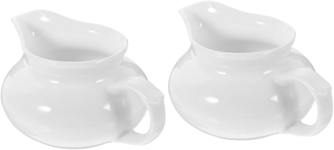Ceramic Gravy Boat 200ml 2 Pack White with Handle