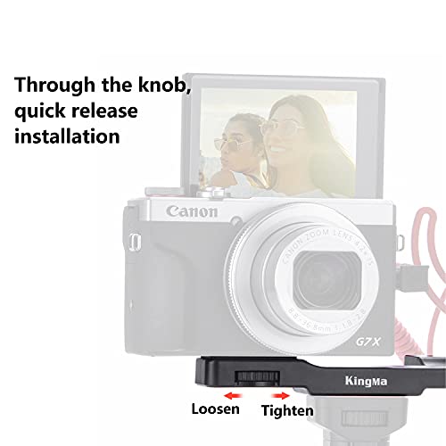 Dual Cold Shoe Mount Bracket Camera Accessories Extension Bracket Camera Flash Mount Bracket with 1/4 Screw Holes for iPhone Camera Vlogging