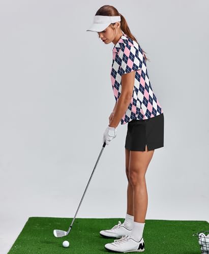 Image of PINSPARK Womens Golf Shirt Short Sleeve Polos UPF 50+ Collared Tennis Tops