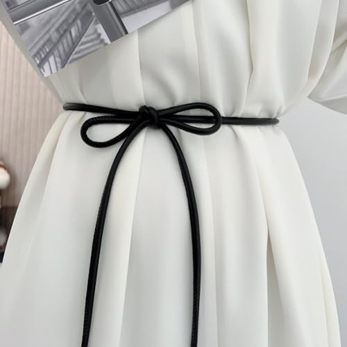 Waist Closing Decorative Non-hole Waist Chain Waist Band Solid Color Knotted Waist Belt Women(coffee)4