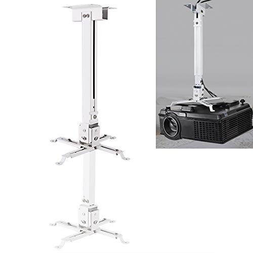 Buyi-World Soporte para techo y proyector de pared Soporte universal de acero super resistente 2 en 1, altura ajustable en 42-63 cm con accesorios de montaje
