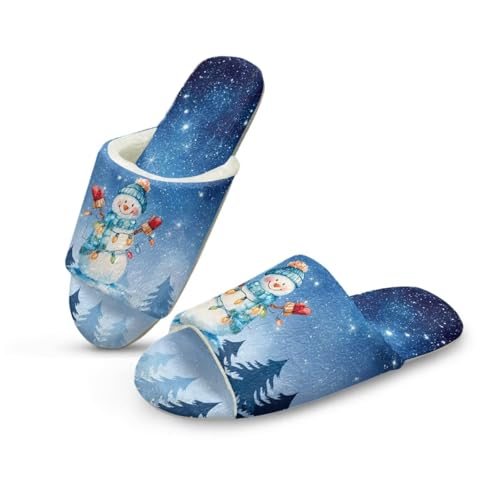 Forchrinse Christmas House Slippers for Women Men Open Toe Indoor Slippers Washable Reusable Spa Hotel Slipper