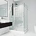 VIGO 36 in. x 48 in. x 79 in. Monteray Frameless Hinged Rectangle Shower Enclosure with Clear 0.38" Tempered Glass and Hardware in Chrome Finish with Right Handle and Base - VG6011CHCL36WL