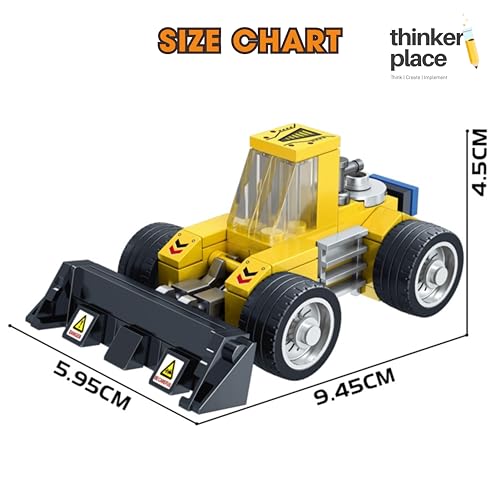Image of STEM Construction Vehicle Building Blocks Set (92 Pcs) | DIY Bulldozerr Toy for Kids 7+ Years (Boys & Girls) | Educational Engineering Toy | Creativity & Problem Solving
