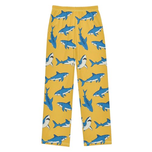Hand-Drawn Sharks Boys Pants for Kids Jogger Pants with Pockets S-XL