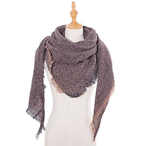 Wander-Agio-Womens-Winter-Scarfs-Warm-Scarf-Half-Shawls-Triangle-Scarves-Stripe-Plaid