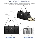 Women Weekender Travel Duffle Bag: Travel Duffel Overnight Bags with Shoe Compartment Large Carry on Tote with Toiletry Bag Weekend Traveling Yoga Gym Hospital Bag for Women with Wet Pocket Black - Image 3