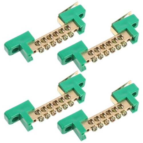NESTINGHO Bornier de Mise la Terre en Cuivre, 6 Positions, 4 Pièces, 40a, Séparation de Ligne Neutre, pour Installations Électriques Industrielles