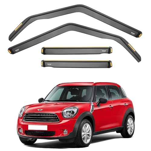 ISPEED Wind Deflectors Compatible with MINI COOPER COUNTRYMAN MK1 SUV 5-doors 2011-2016 4-pc Tinted Wind Deflectors/Sun Visors/Rain Shield/Wind Shield - In Channel Type