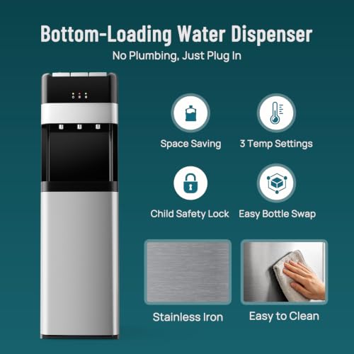Image of OLIXIS Bottom Loading Water Dispenser for 5 Gallon Bottles, Hot Cold Room
