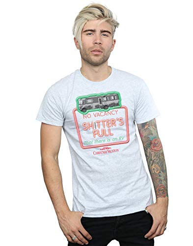 National Lampoon's Christmas Vacation Men's Greyscale No Vacancy T-Shirt X-Large Sport Grey