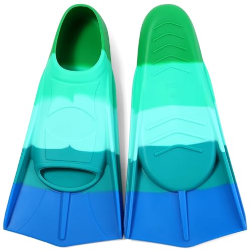 Image of Kids Swim Fins,Short Kids Fins Youth Swimming Flippers for Lap Swimming Training for Children Girls Boys Beginner XXS