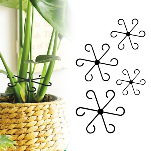 AEIOPRS 4 Pièces Clips de Support pour Plantes Grimpantes Attache Plante Grimpante Intérieur Noir Fixation pour Tomates Hortensias Roses