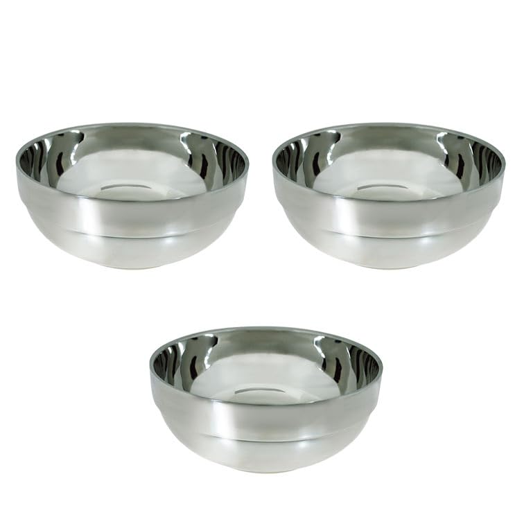 韓国製 中空冷麺器３点セット Amazon.co.jp: 韓国厨房 高級真空(二重) ステンレス冷麺器 3個