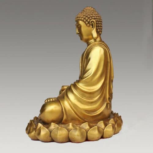 Figura grande de bronce de latón Sakyamuni Gautama Amitabha Buda Figura de 10 pulgadas