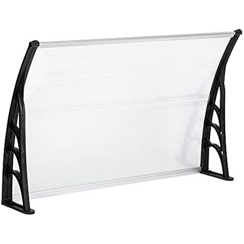 Toldo de Puerta de Aluminio Gris Transparente 120 x 80 x 23 Cover