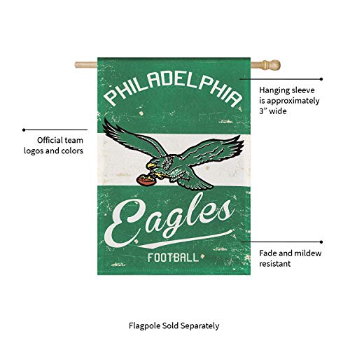 Team Sports America 13L3823VINT Philadelphia Eagles Nfl Vintage Linen House Flag - 28"W X 44"H Indoor Outdoor Double Sided Decor Flag For Football Fans thumb #4