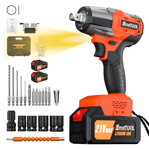 Lucn 6000mAh 2000NM Schlagschrauber Kit Schrauber Akkuschrauber mit Koffer & Akku 21V Akku Schlagschrauber Elektrischer Drehschlagschrauber Kfz Reifenwechse